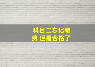 科目二忘记缴费 但是合格了